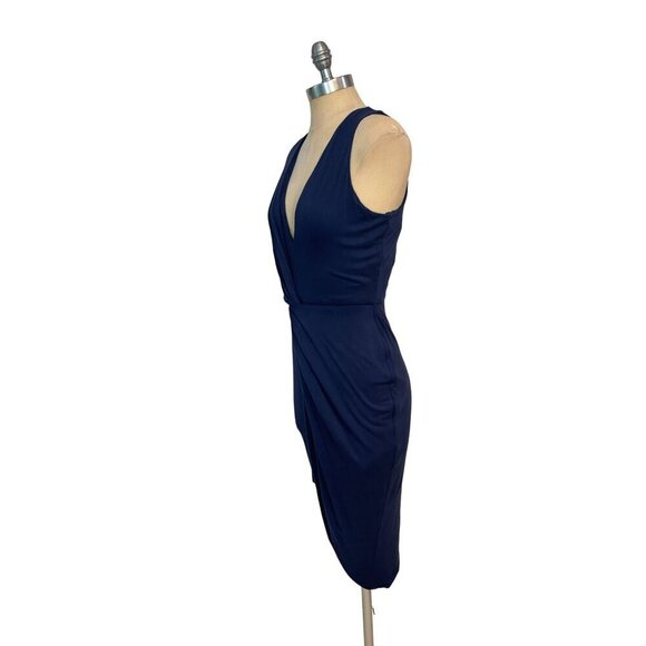 Runaway One-Shoulder Draped Navy Dress US size 8 - Picture 2 of 5